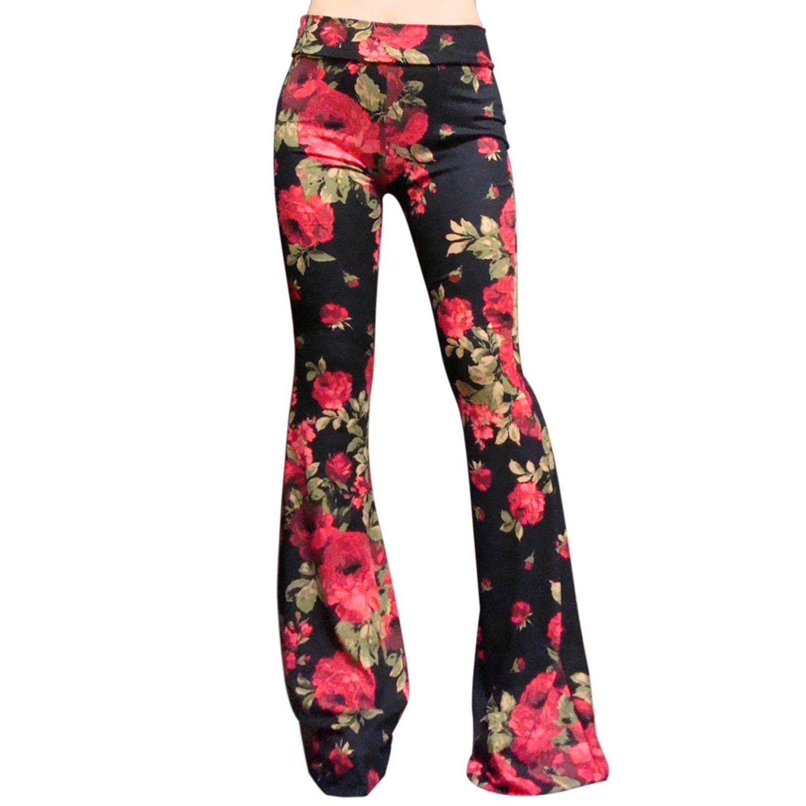 thumbnail image 4 of MKLEKYY Leggins de mujer para vestir, pantalones ajustados con estampado retro y parte inferior grande para primavera y verano para mujer, 4 of 5